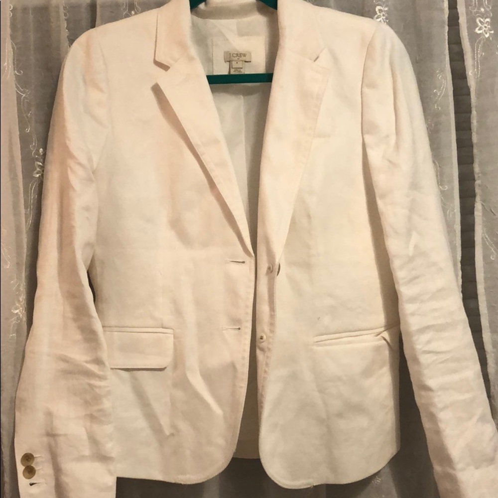 J.Crew Schoolboy White Linen Blazer